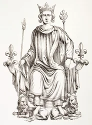 King Charles VI of France on his throne, from 